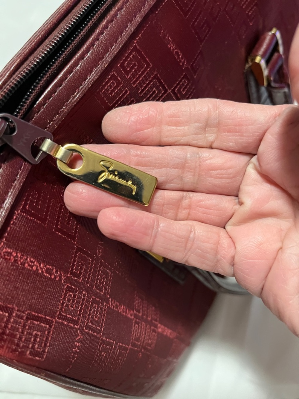 Givenchy Deep Red Monogram Top Handle Satchel authentic - Picture 10 of 14